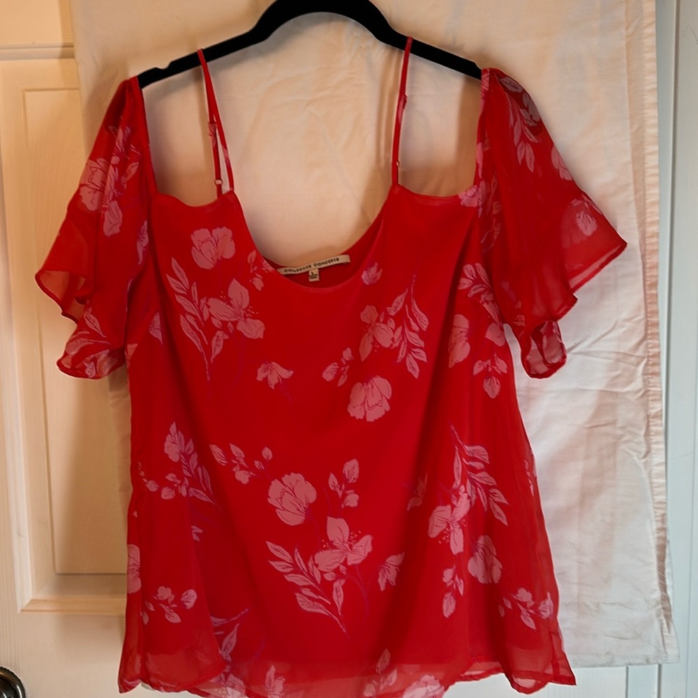 Off shoulder blouse, peach, large
